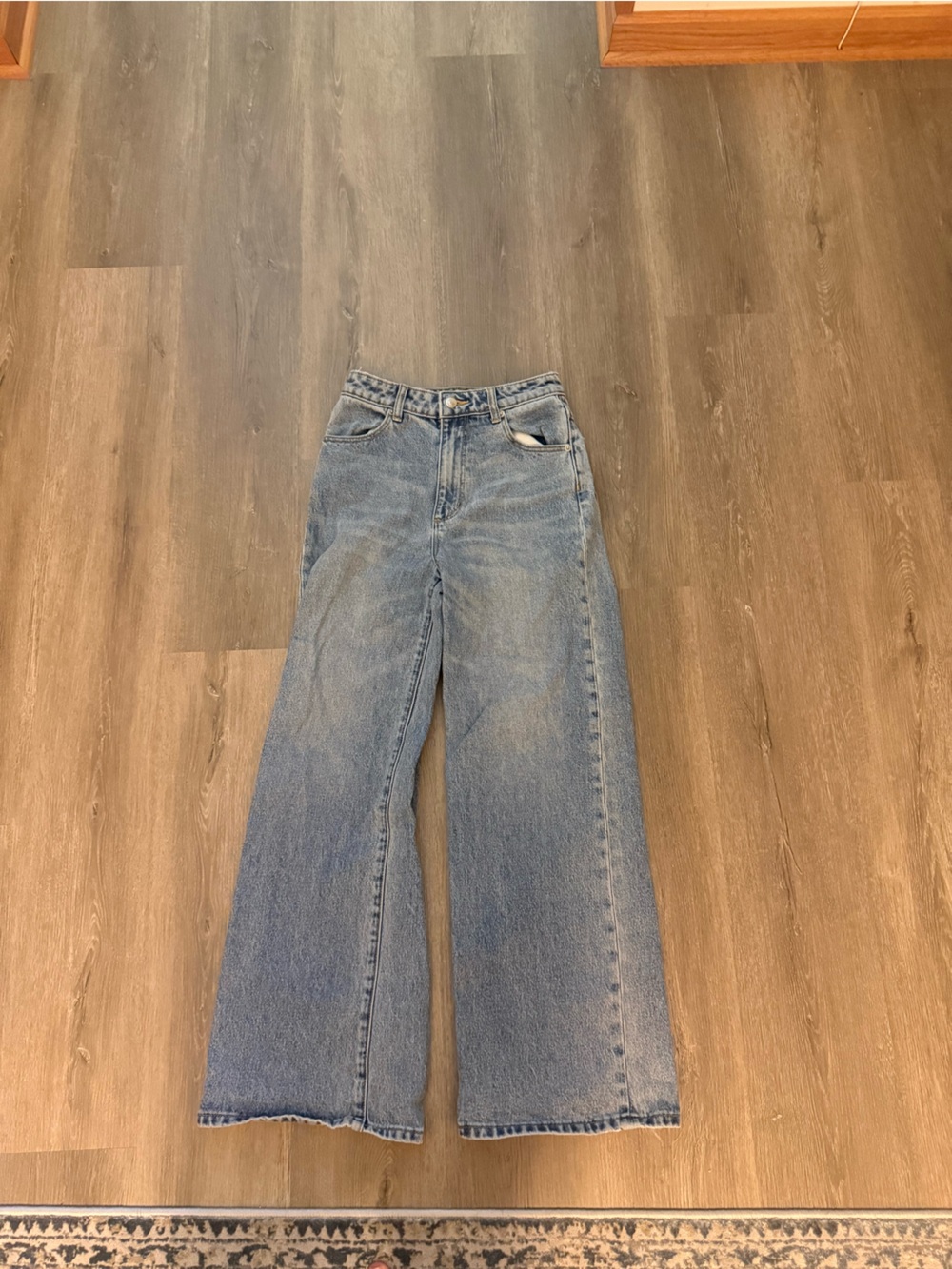 Rollas high-rise light wash jeans